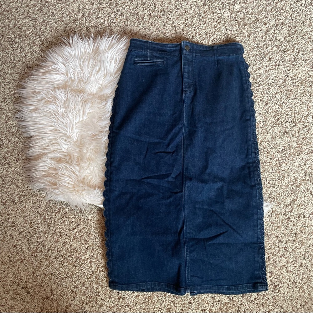 Anthropologie Dark Blue Pencil Skirt